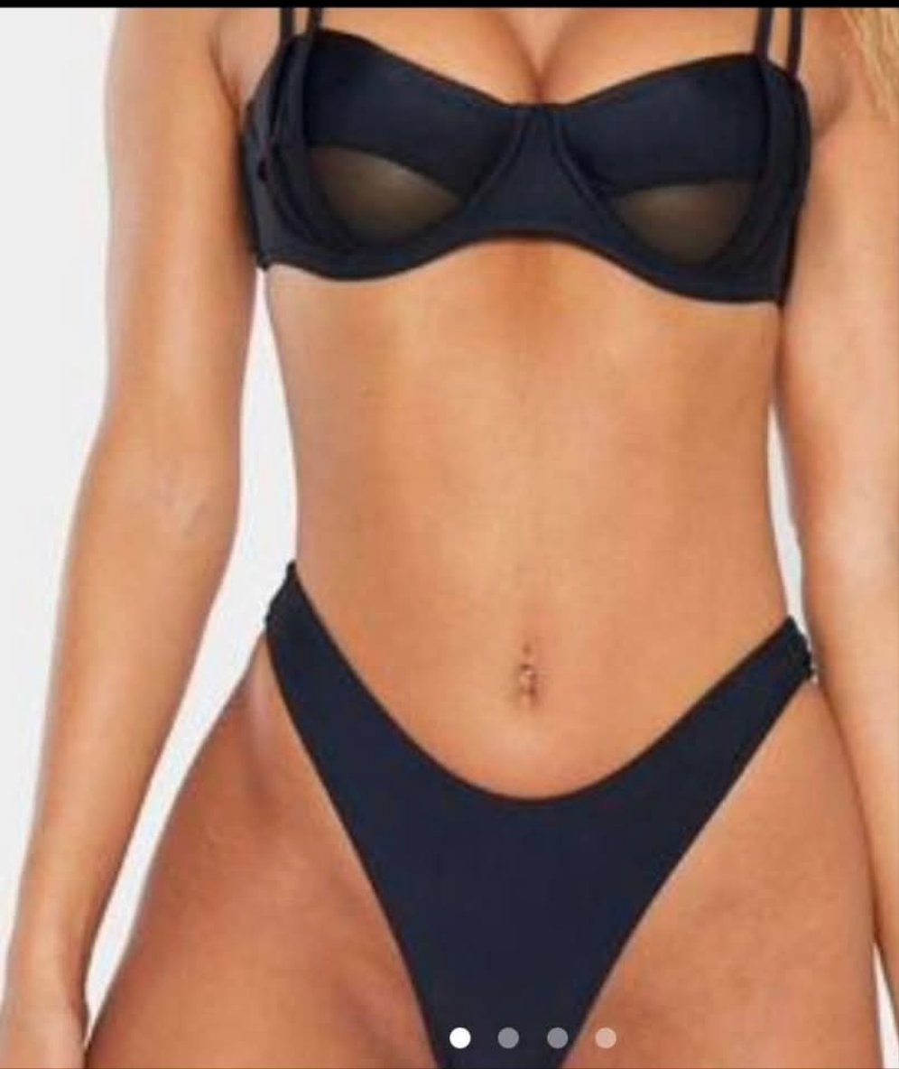 Black High Leg Mini Bikini Bottom